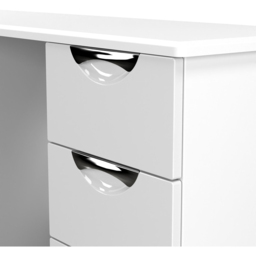 Crowndale Camden 6 Drawer White Gloss and White Kneehole Desk Ready Assembled - Size: 80 x 128 x 42cm - White Gloss & White - Wilko - thumbnail 6
