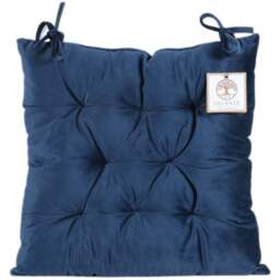 Divante Navy Velvet Seat Pad 40 x 40cm - Wilko