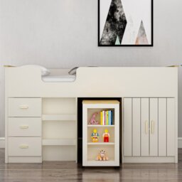 Lexington Cream Mid Sleeper with Gold Handles - Size: Single - Wilko