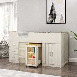 Lexington Cream Mid Sleeper with Gold Handles - Size: Single - Wilko - thumbnail 3