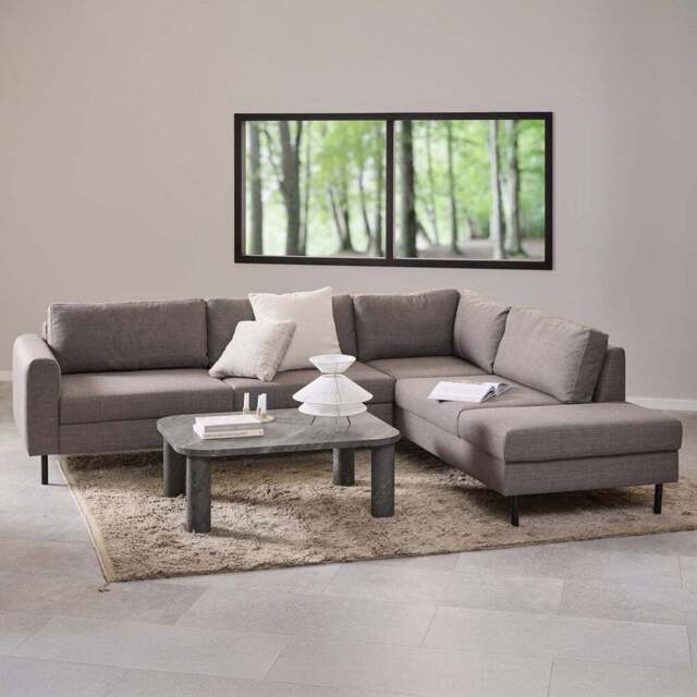 Florence Omaha 5 Seater Light Grey and Brown Right Hand Facing Corner Sofa - Wilko - image 1