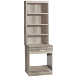 R White Cabinets Single Drawer 4 Shelf Printer Desk Stand with Hutch Grey - Size: 182.8 x 60 x 54cm - Wilko - thumbnail 3
