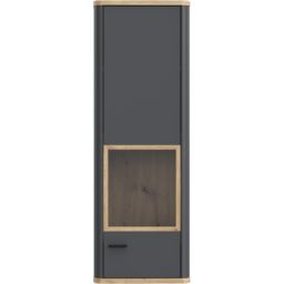 Florence Klara Single Door Grey and Oak Glass Display Cabinet - Size: 126.4 x 43.5 x 41.4cm - Multi - Furniture To Go - Wilko - thumbnail 4