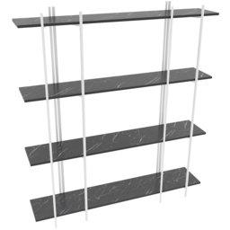 Decorotika Moss 4 Shelf Black Marble and White Bookcase - Size: 180 x 160 x 29.6cm - Multi - Wilko - thumbnail 3
