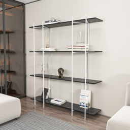 Decorotika Moss 4 Shelf Black Marble and White Bookcase - Size: 180 x 160 x 29.6cm - Multi - Wilko - thumbnail 7