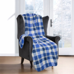 Velosso Blue Check Polar Fleece Blanket 152 x 127cm - Size: 127 x 152 x 1cm - Wilko - thumbnail 3