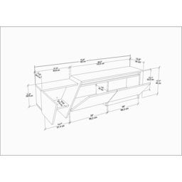 Decorotika Zonas 3 Door White and Black Marble Effect TV Unit - Size: 45 x 180 x 35cm - Multi - Wilko - thumbnail 6