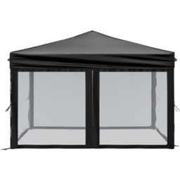 vidaXL 3 x 3m Black Foldable Party Tent with Sidewalls - Wilko - thumbnail 5