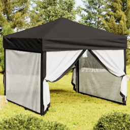 vidaXL 3 x 3m Black Foldable Party Tent with Sidewalls - Wilko - thumbnail 1