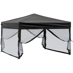 vidaXL 3 x 3m Black Foldable Party Tent with Sidewalls - Wilko - thumbnail 4