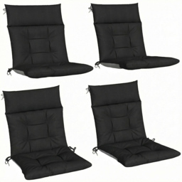 Outsunny Black Waterproof Garden Chair Cushion 111.5 x 53cm 4 Pack - Size: 10 x 111.5 x 53cm - Wilko - thumbnail 1