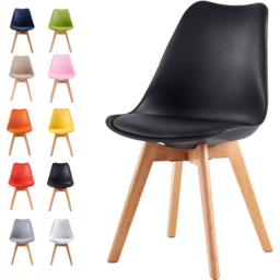 Eva Black Padded Single Dining Chair - Size: Set of 1 - MCC - Wilko - thumbnail 7