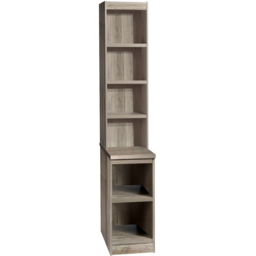 R White Cabinets 6 Shelf Grey Desk Height Bookcase with Hutch - Size: 182.8 x 30 x 54cm - Wilko - thumbnail 3
