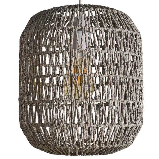 ValueLights Cabral Grey Rope Pendant Shade - Size: 30 x 25 x 25cm - Wilko - image 1