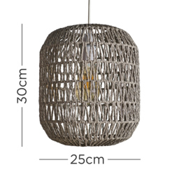 ValueLights Cabral Grey Rope Pendant Shade - Size: 30 x 25 x 25cm - Wilko - thumbnail 6