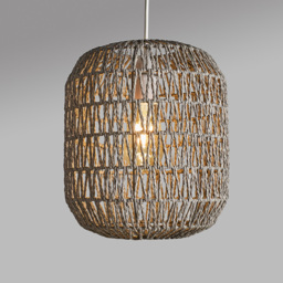 ValueLights Cabral Grey Rope Pendant Shade - Size: 30 x 25 x 25cm - Wilko - thumbnail 3