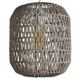 ValueLights Cabral Grey Rope Pendant Shade - Size: 30 x 25 x 25cm - Wilko