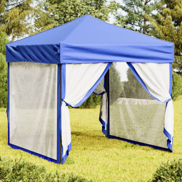 vidaXL 2 x 2m Blue Foldable Party Tent with Sidewalls - Wilko - image 1