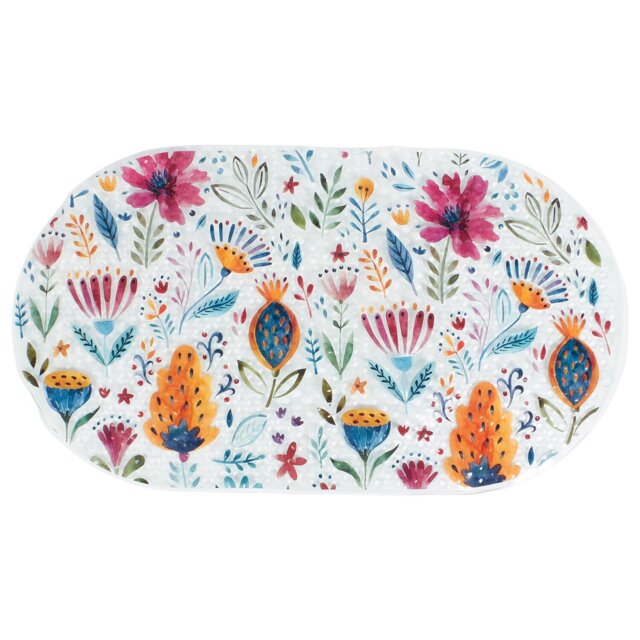 Floral Printed PVC Bath Mat - Mutlicolour - Wilko - image 1