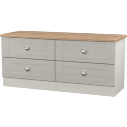 Crowndale Sussex 4 Drawer Grey Ash and Bardolino Oak Bed Box Ready Assembled - Grey Ash & Bardolino Oak - Wilko - thumbnail 4