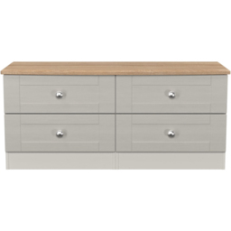 Crowndale Sussex 4 Drawer Grey Ash and Bardolino Oak Bed Box Ready Assembled - Grey Ash & Bardolino Oak - Wilko - thumbnail 3
