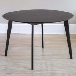Florence Roxby 4 Seater Matt Black Round Dining Table - Furniture To Go - Wilko