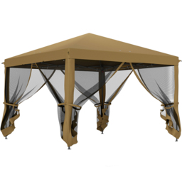 Outsunny 3 x 3m Khaki Heavy Duty Pop Up Gazebo with 4 Mesh Sides and Carry Bag - Cream - Wilko - thumbnail 3
