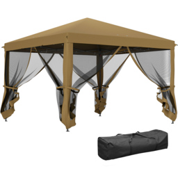Outsunny 3 x 3m Khaki Heavy Duty Pop Up Gazebo with 4 Mesh Sides and Carry Bag - Cream - Wilko - thumbnail 5