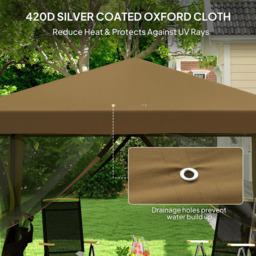 Outsunny 3 x 3m Khaki Heavy Duty Pop Up Gazebo with 4 Mesh Sides and Carry Bag - Cream - Wilko - thumbnail 6