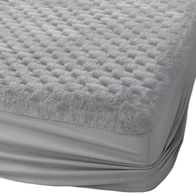 Velosso Double Silver Chunky Popcorn Fitted Sheet - Wilko - image 1