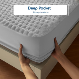 Velosso Double Silver Chunky Popcorn Fitted Sheet - Wilko - thumbnail 6