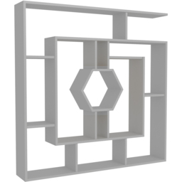 Decorotika Labrina 12 Shelf White Hexagonal Geometric Bookcase - Size: 134 x 134 x 22cm - Wilko - thumbnail 3