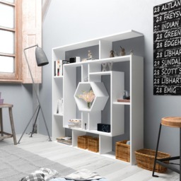 Decorotika Labrina 12 Shelf White Hexagonal Geometric Bookcase - Size: 134 x 134 x 22cm - Wilko - thumbnail 5