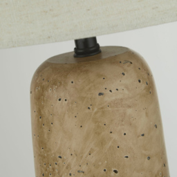 Lighting Collection Conway Natural Shade Travertine Finish Ceramic Table Lamp - Size: 34 x 26 x 38.5cm - White and Brown - Wilko - thumbnail 5