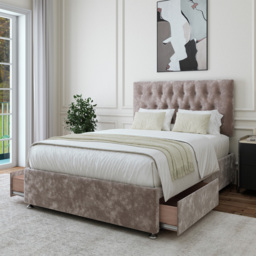 Bedmaster Double Silver Chenille 2 Drawer Divan Base with Lona Headboard - Wilko - thumbnail 3