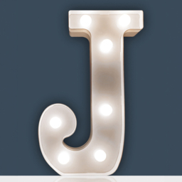 St Helens Battery Operated 3D LED Letter J Light - Size: 14 x 3 x 22cm - White - Wilko - thumbnail 3