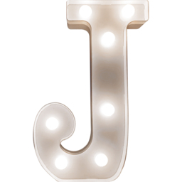 St Helens Battery Operated 3D LED Letter J Light - Size: 14 x 3 x 22cm - White - Wilko - thumbnail 1