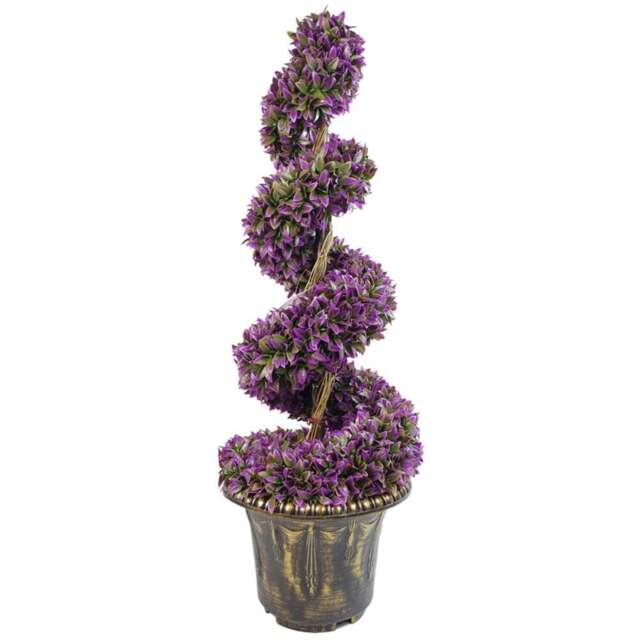 Leaf Artificial Purple Large Leaf Spiral with Decorative Planter 90cm - Size: 90 x 35 x 35cm - Wilko - image 1