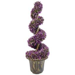 Leaf Artificial Purple Large Leaf Spiral with Decorative Planter 90cm - Size: 90 x 35 x 35cm - Wilko