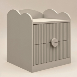 Flair Calista 2 Drawer Dark Beige Ribbed Nightstand - Cream - Wilko - thumbnail 3