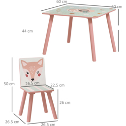 Playful Haven 3 Piece Pink Kids Table and Chair Set - Size: 60 x 60 x 44cm - Wilko - thumbnail 7