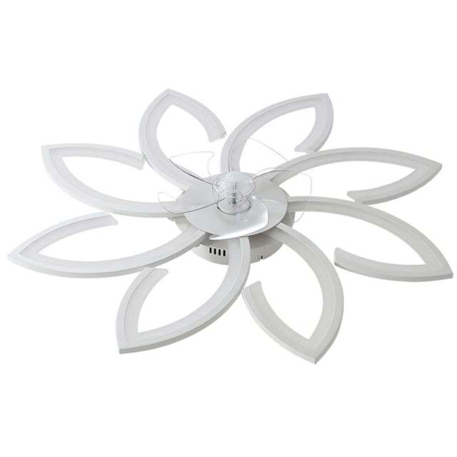 Living and Home White Flower Shaped LED Ceiling Mount Fan Light with 6 Speeds 34 inch - Size: 16 x 87 x 87cm - Wilko - image 1