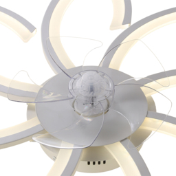 Living and Home White Flower Shaped LED Ceiling Mount Fan Light with 6 Speeds 34 inch - Size: 16 x 87 x 87cm - Wilko - thumbnail 5