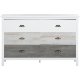 Loft24 Salva 6 Drawer White Gloss and Grey Brushed Pine Chest of Drawers - Wilko - thumbnail 4