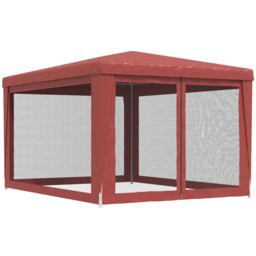 vidaXL 3 x 4m Red Party Tent with Mesh Sidewalls - Wilko - thumbnail 6