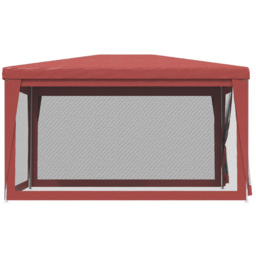 vidaXL 3 x 4m Red Party Tent with Mesh Sidewalls - Wilko - thumbnail 5