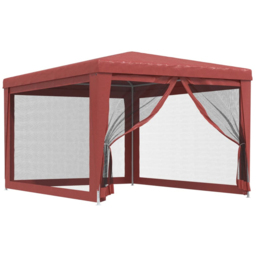 vidaXL 3 x 4m Red Party Tent with Mesh Sidewalls - Wilko - thumbnail 3