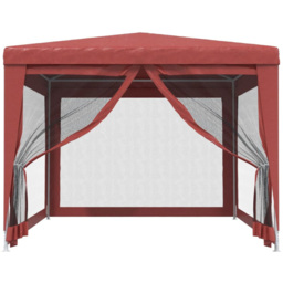 vidaXL 3 x 4m Red Party Tent with Mesh Sidewalls - Wilko - thumbnail 4