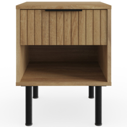 GFW Nervata Single Drawer Single Shelf Oak Lamp Table - Brown - Wilko - thumbnail 4