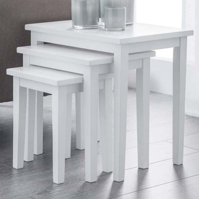 Julian Bowen Cleo Pure White Nest of Tables Set of 3 - Size: 33 x 48 x 46cm - Wilko - image 1